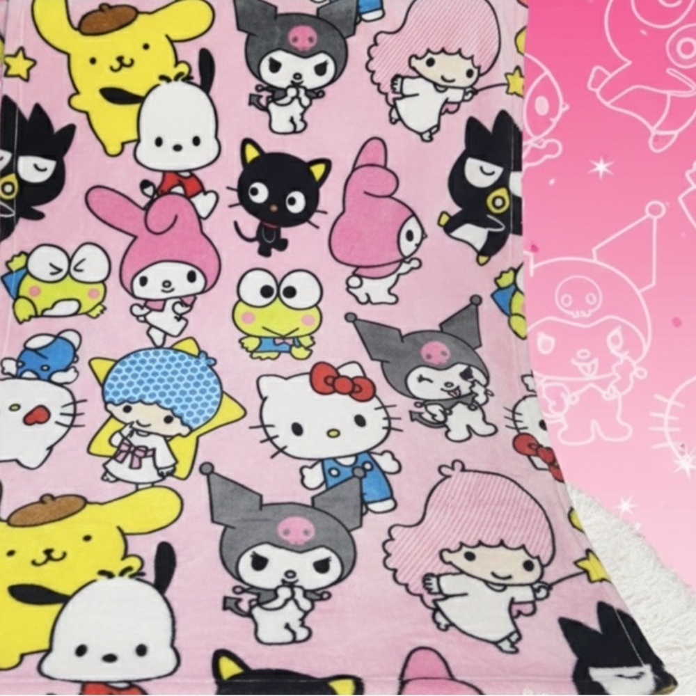 NWT Hello Kitty® & Friends Rainbow Magic Throw Blanket - Size 50”x 70” - Pink - Picture 6 of 8